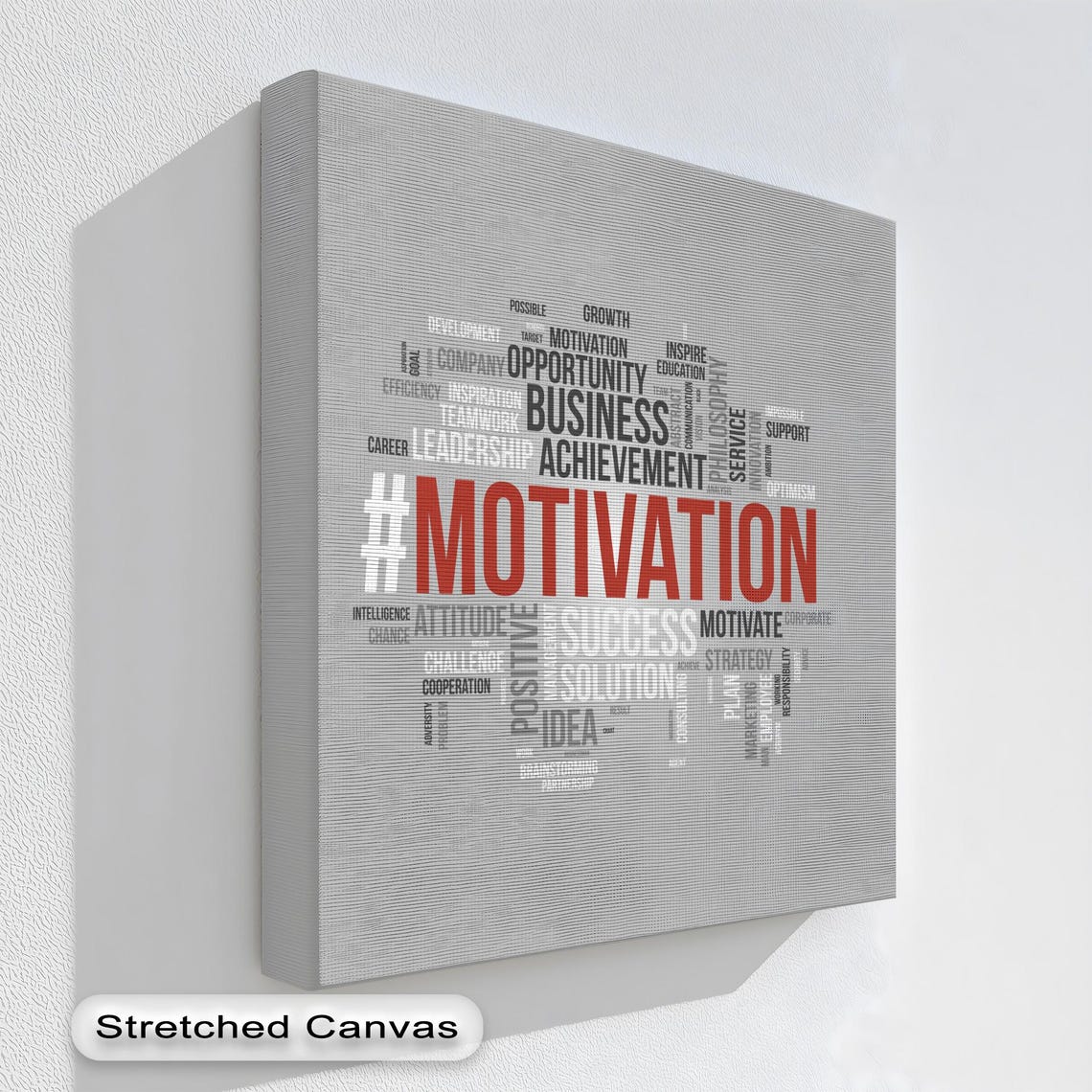 Red Motivation Word Cloud Business Success Office Wall Poster