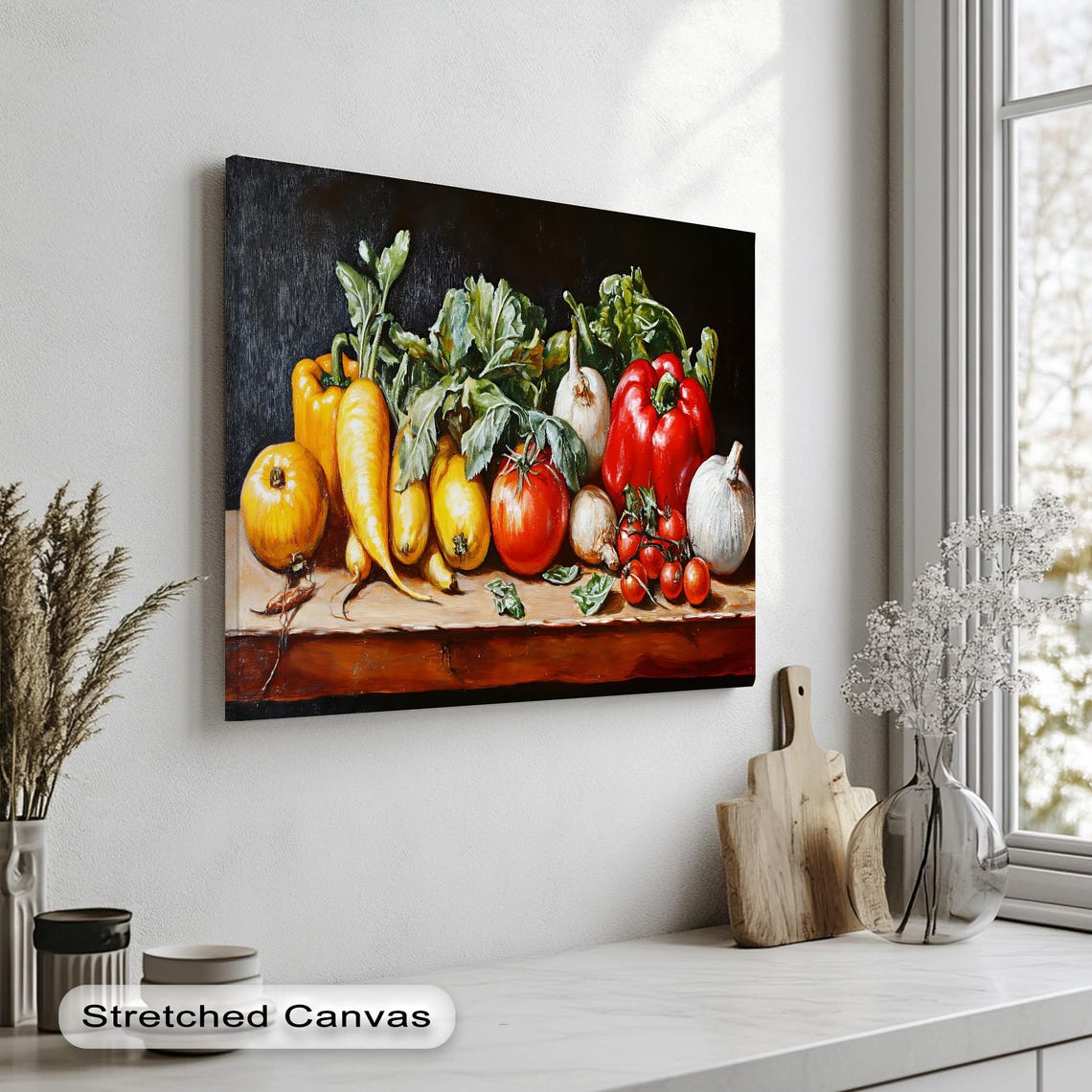 Vegetable Canvas Print Rustic Farmhouse Kitchen Food Decor