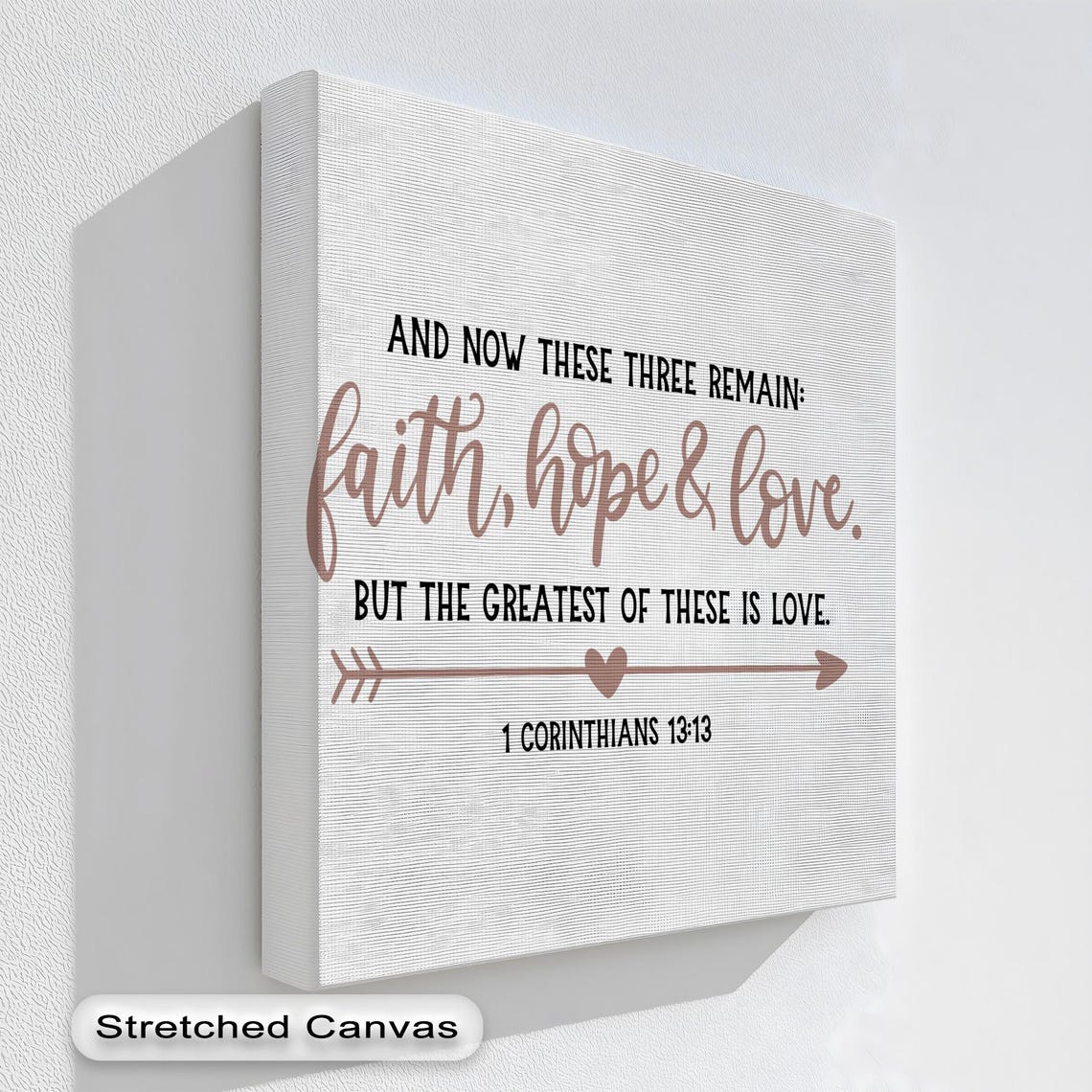 Faith Hope Love 1 Corinthians 1313 Bible Verse Script Wall Art