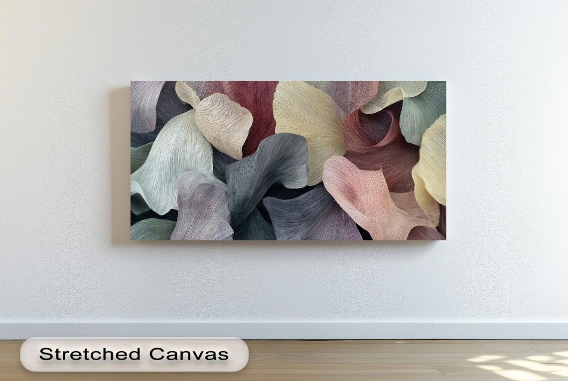 Abstract Floral Art Print, Muted Pastel Petal Design
