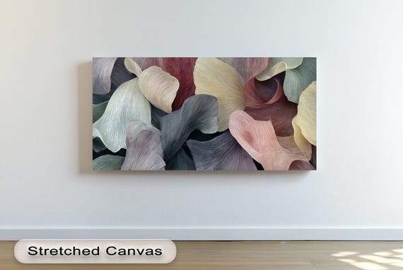 Abstract Floral Art Print, Muted Pastel Petal Design
