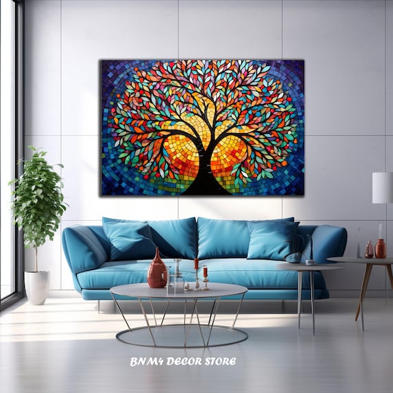 Tempered Glass Wall Art Life Of Tree Glass Stained Wall Art Life Of Tree Large Wall Art Wall Hangings Stained Window Home Decor