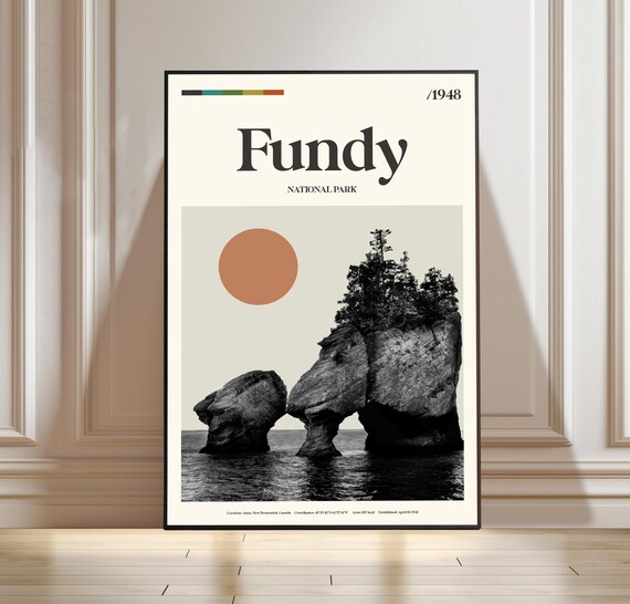 Fundy National Park Canada Hopewell Rocks Sea Stacks Sunset Poster