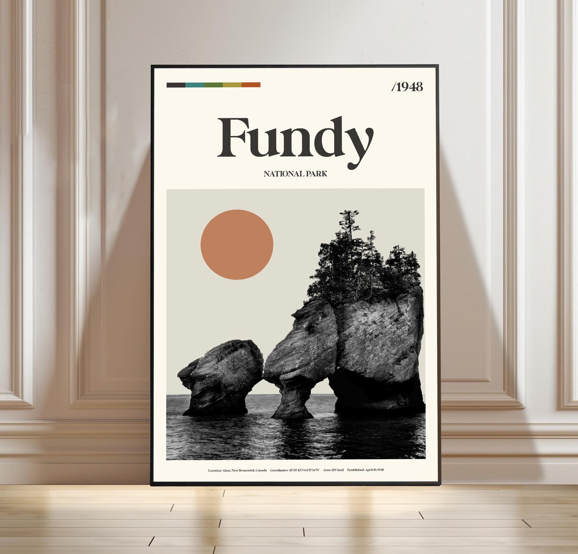 Fundy National Park Canada Hopewell Rocks Sea Stacks Sunset Poster