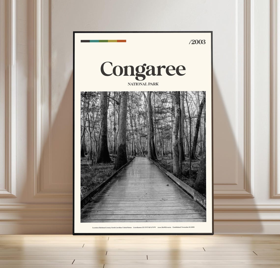 Congaree National Park South Carolina 2003 Vintage Travel Poster
