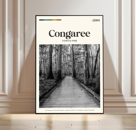 Congaree National Park South Carolina 2003 Vintage Travel Poster