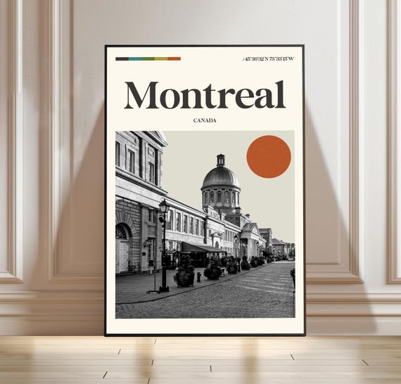 Montreal Poster Canada Travel Print Landscape Cityscape Art