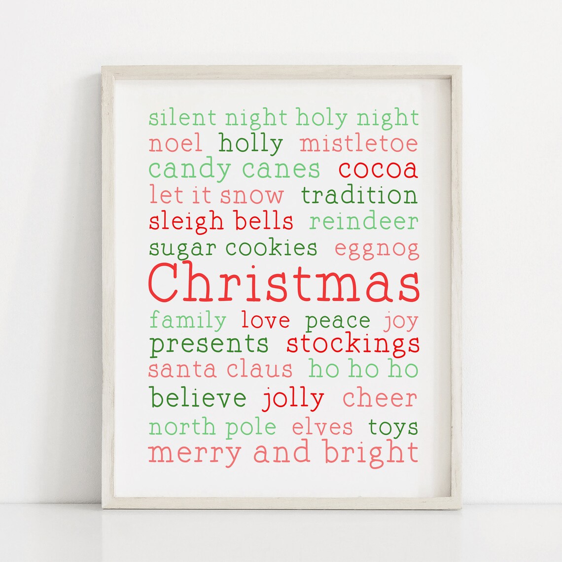 Christmas Words Whimsical Holiday Art Print - Image 4