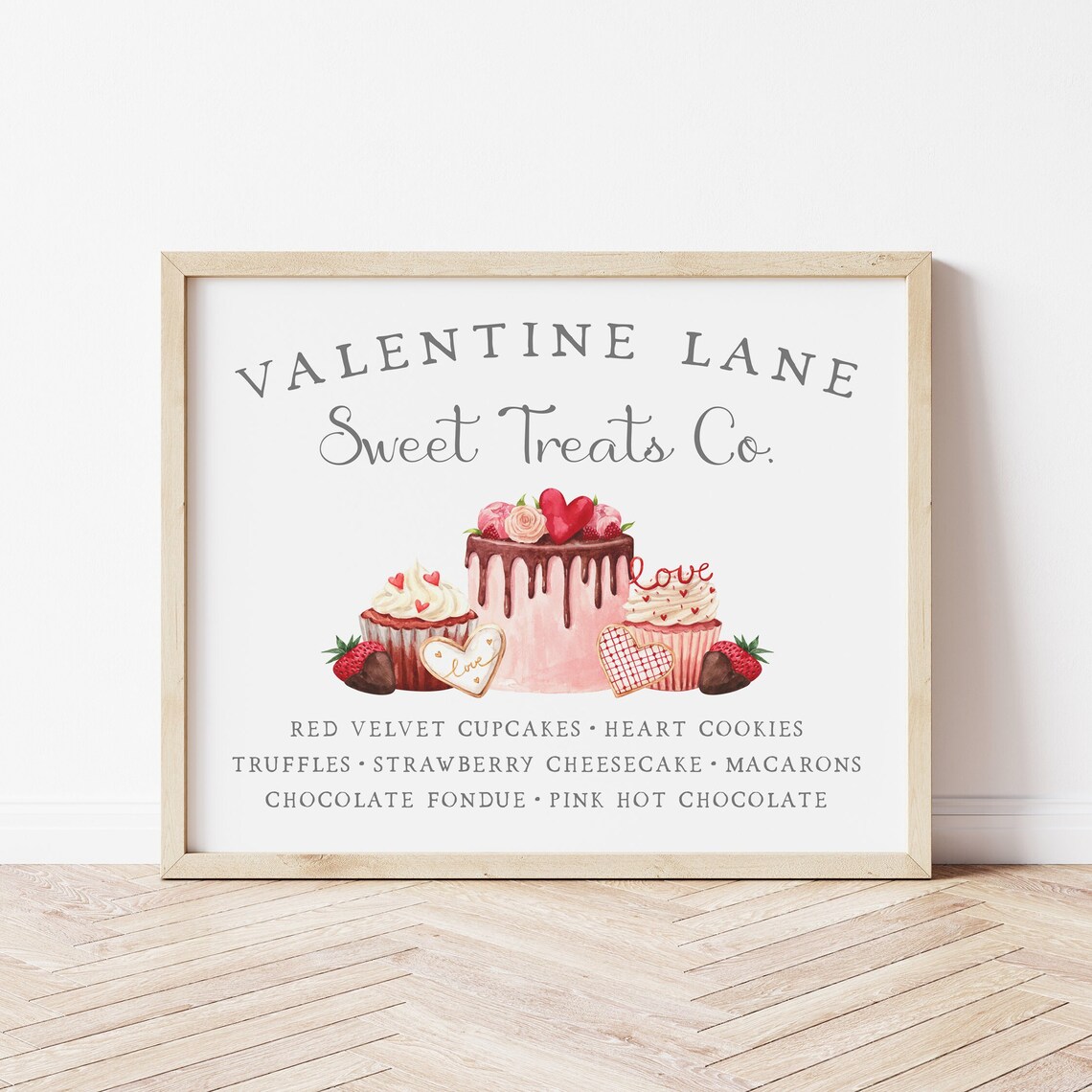 Valentines Day Nostalgic Bakery Sign Art Print - Image 2