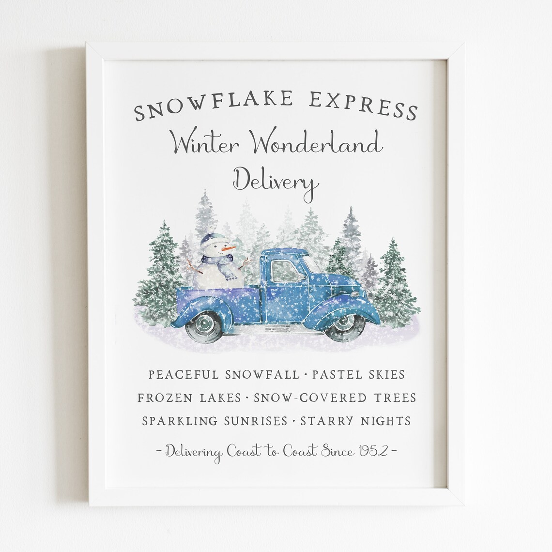Winter Truck Vintage Farmhouse Christmas Art Print - Image 5