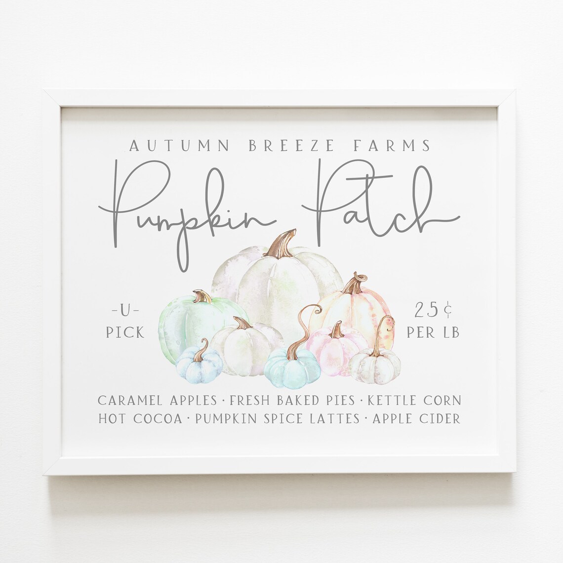 Instant Pumpkin Patch Sign, Pastel Autumn Wall Art - Image 5