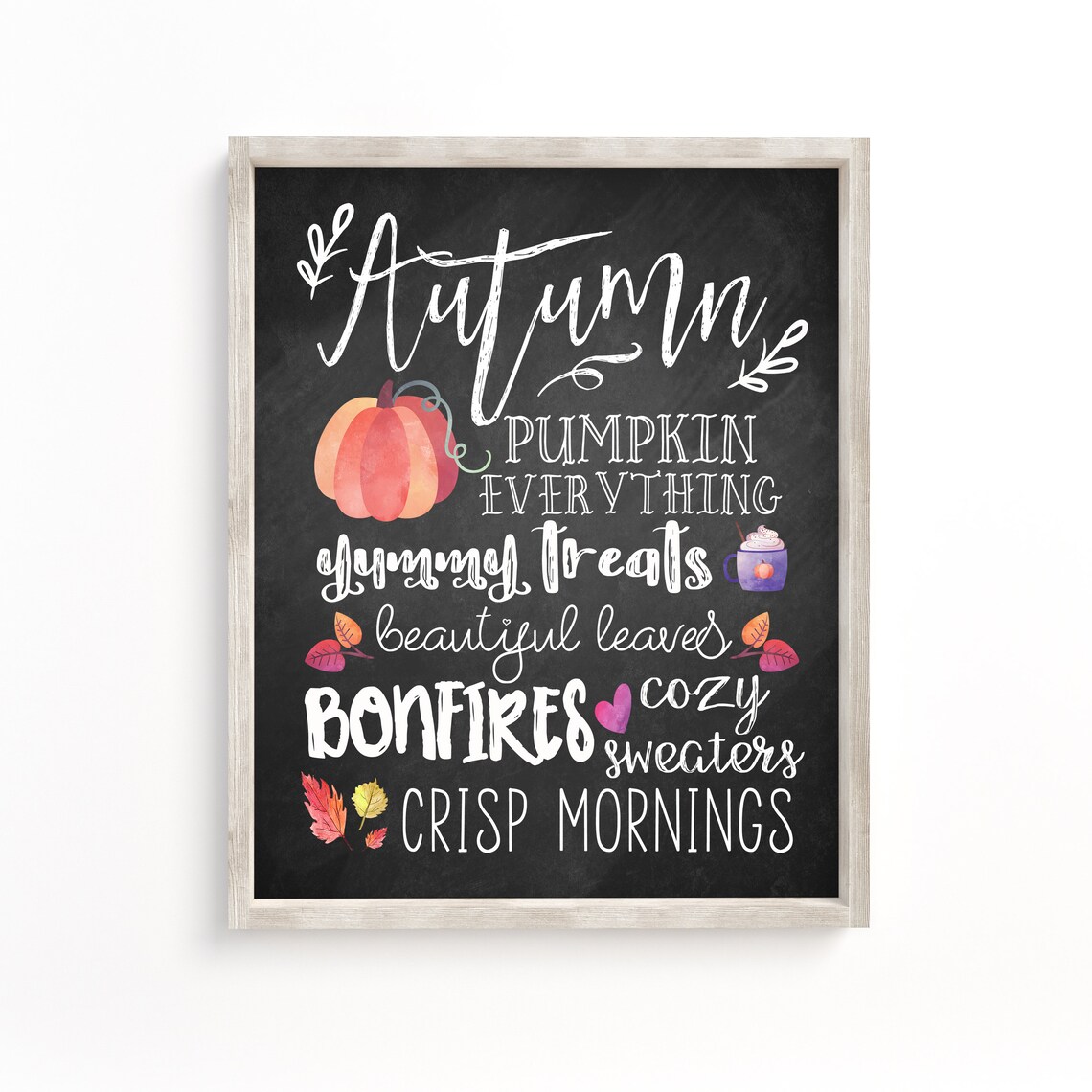 Instant Autumn Favorites Chalkboard Sign Art Print - Image 4