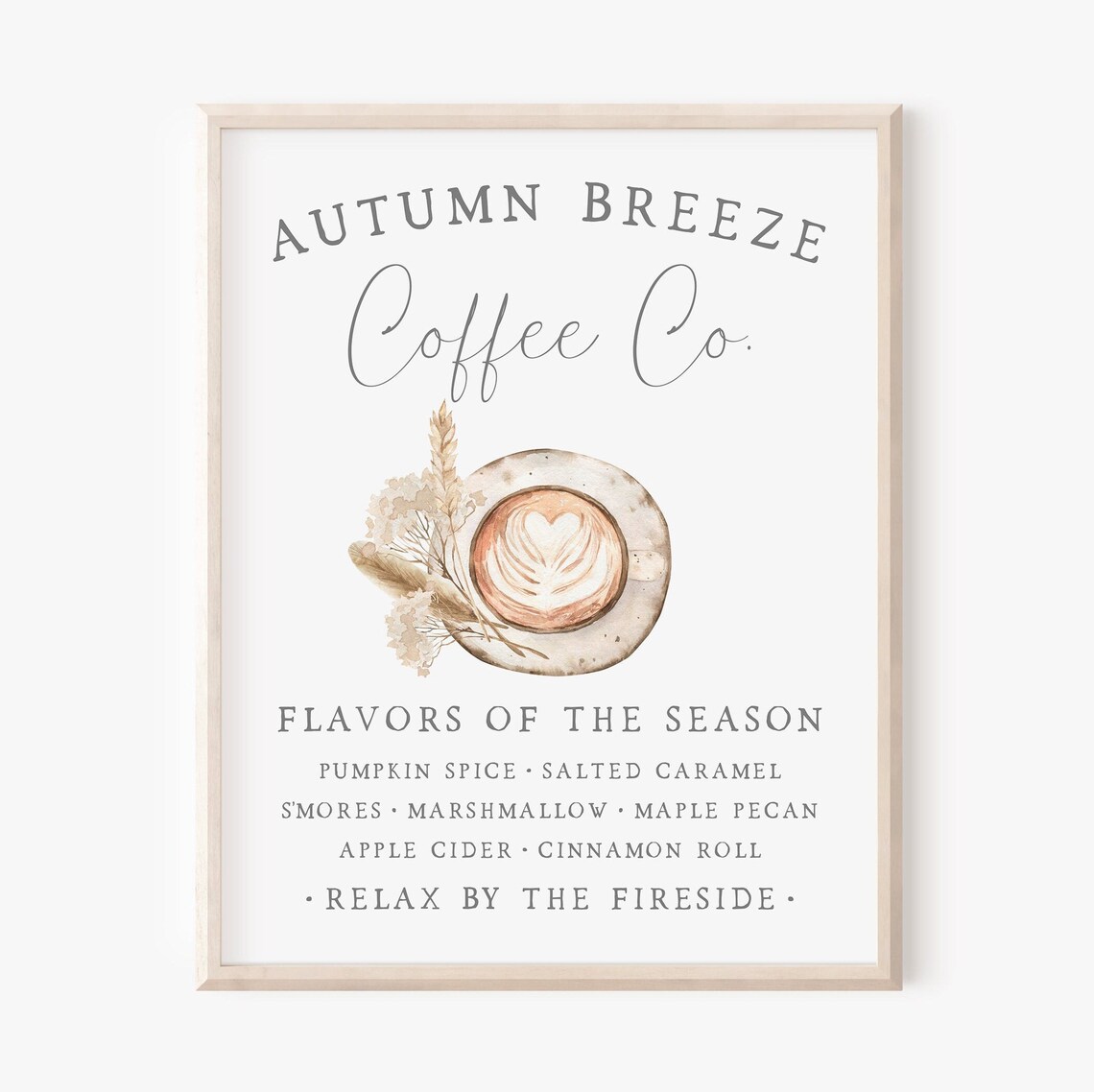 Cozy Autumn Cafe Seasonal Coffee Menu Sign - Image 5
