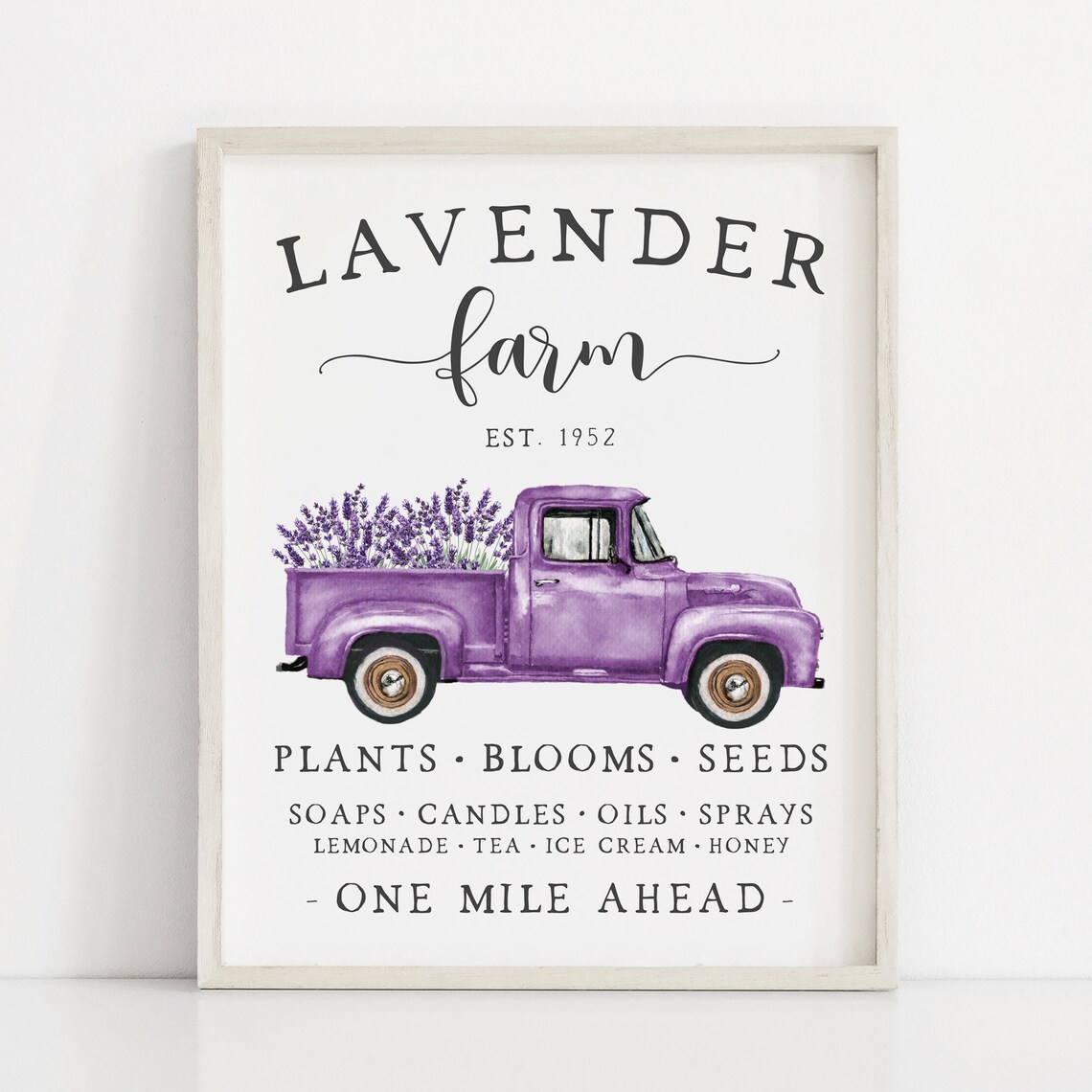 Lavender Farm Summer Farmhouse Truck Art Print - Image 3