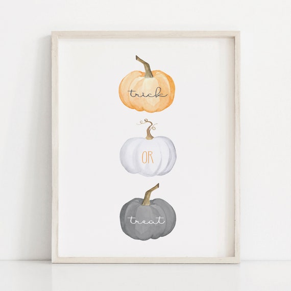 Instant Trick Or Treat Halloween Mini Pumpkins Print