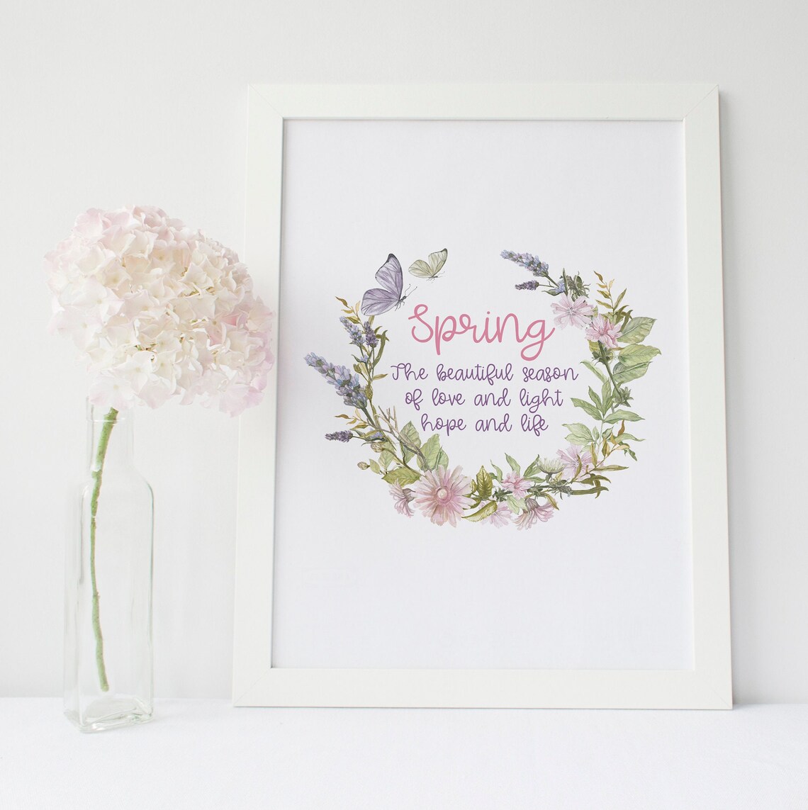 Spring Quote Floral Wreath Easter Saying Art Print - Image 4
