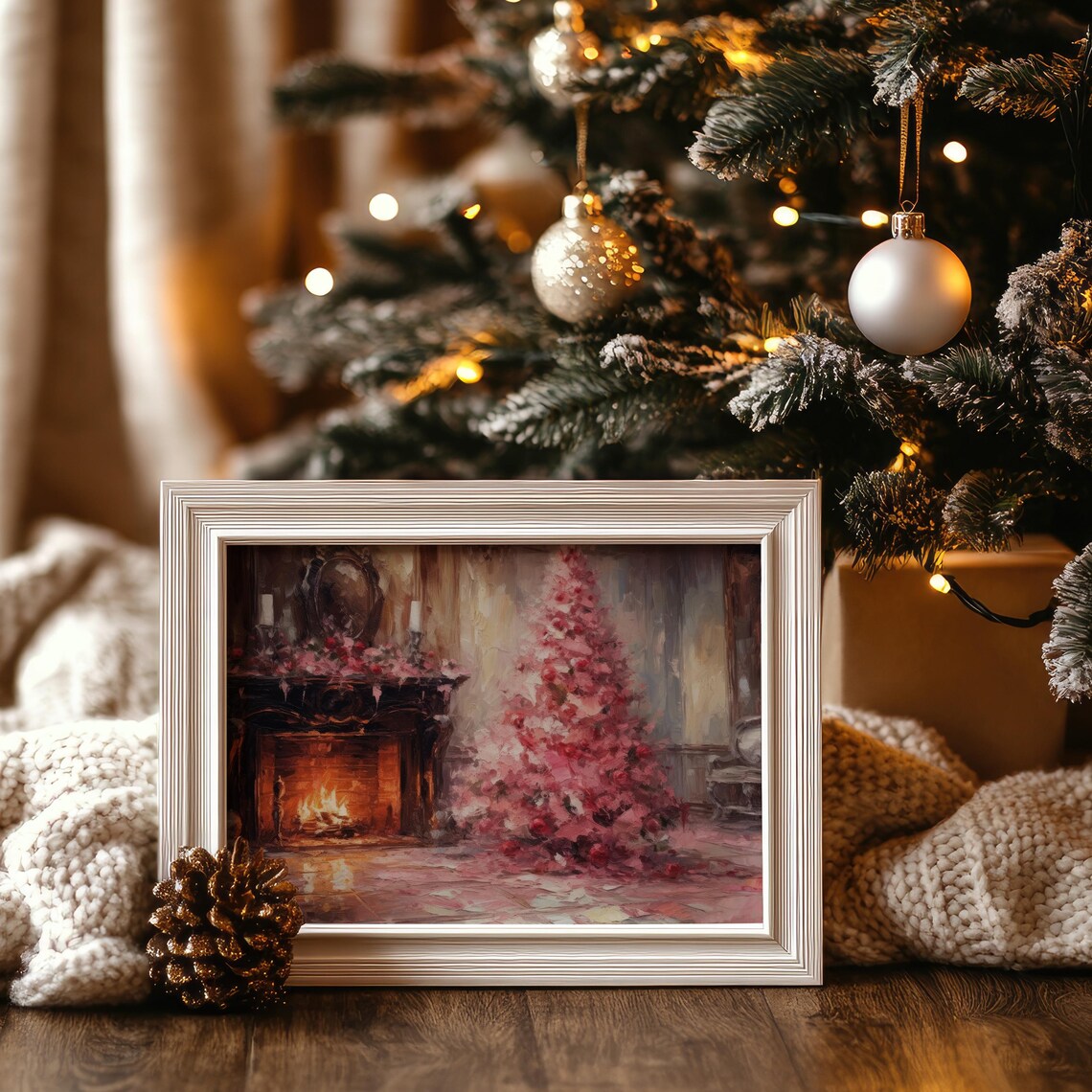 Vintage Christmas Tree Christmas Room Decor Art Print - Image 5
