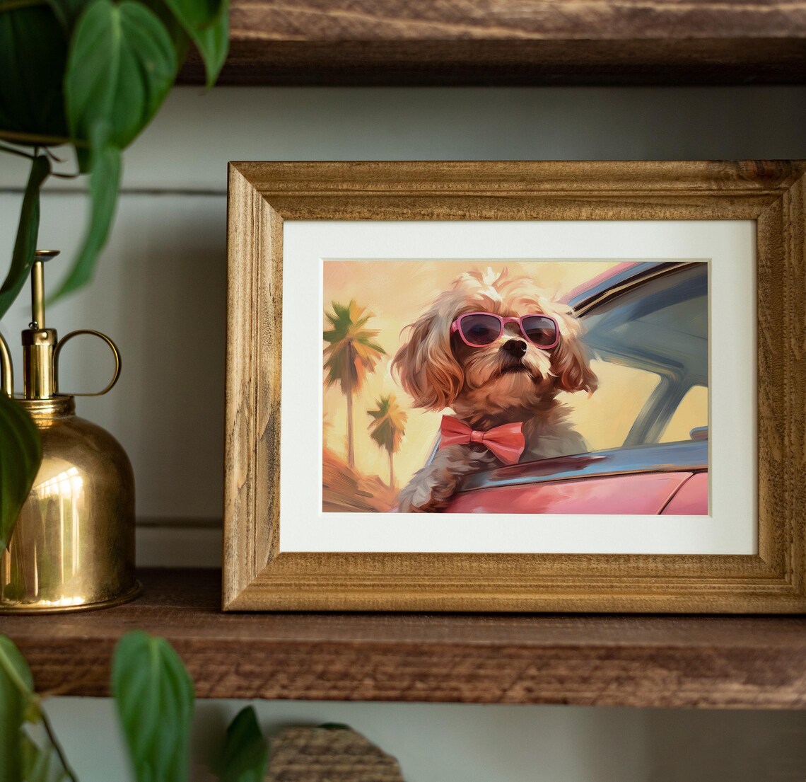 Cute Cavapoo Girly Art Print, Retro Summer Style - Image 4