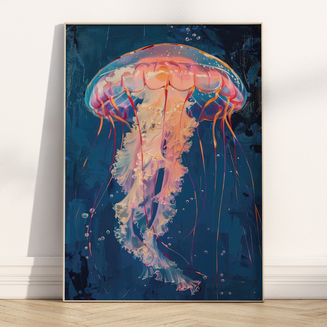 Preppy Jellyfish Vintage Ocean Art Print - Image 5