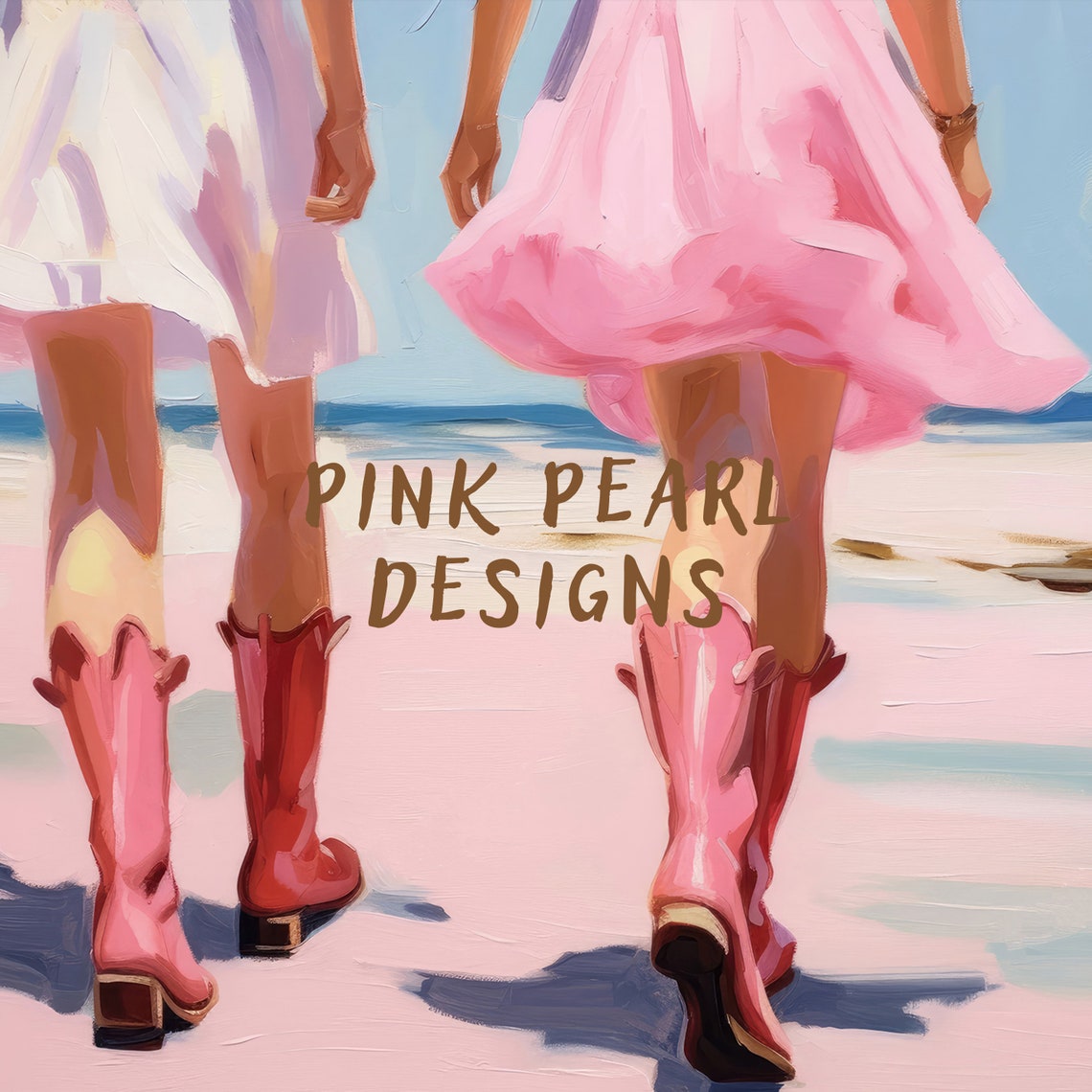 Preppy Coastal Cowgirls Girly Wall Art Print Pink Cowgirl Boots Trendy Poster Preppy Western Room Decor Funky Cowgirl Print - Image 6