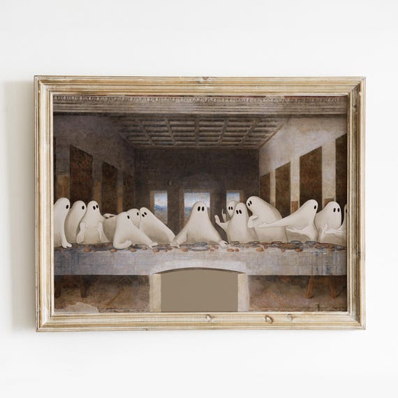 Last Supper Of Ghosts Vintage Halloween Poster