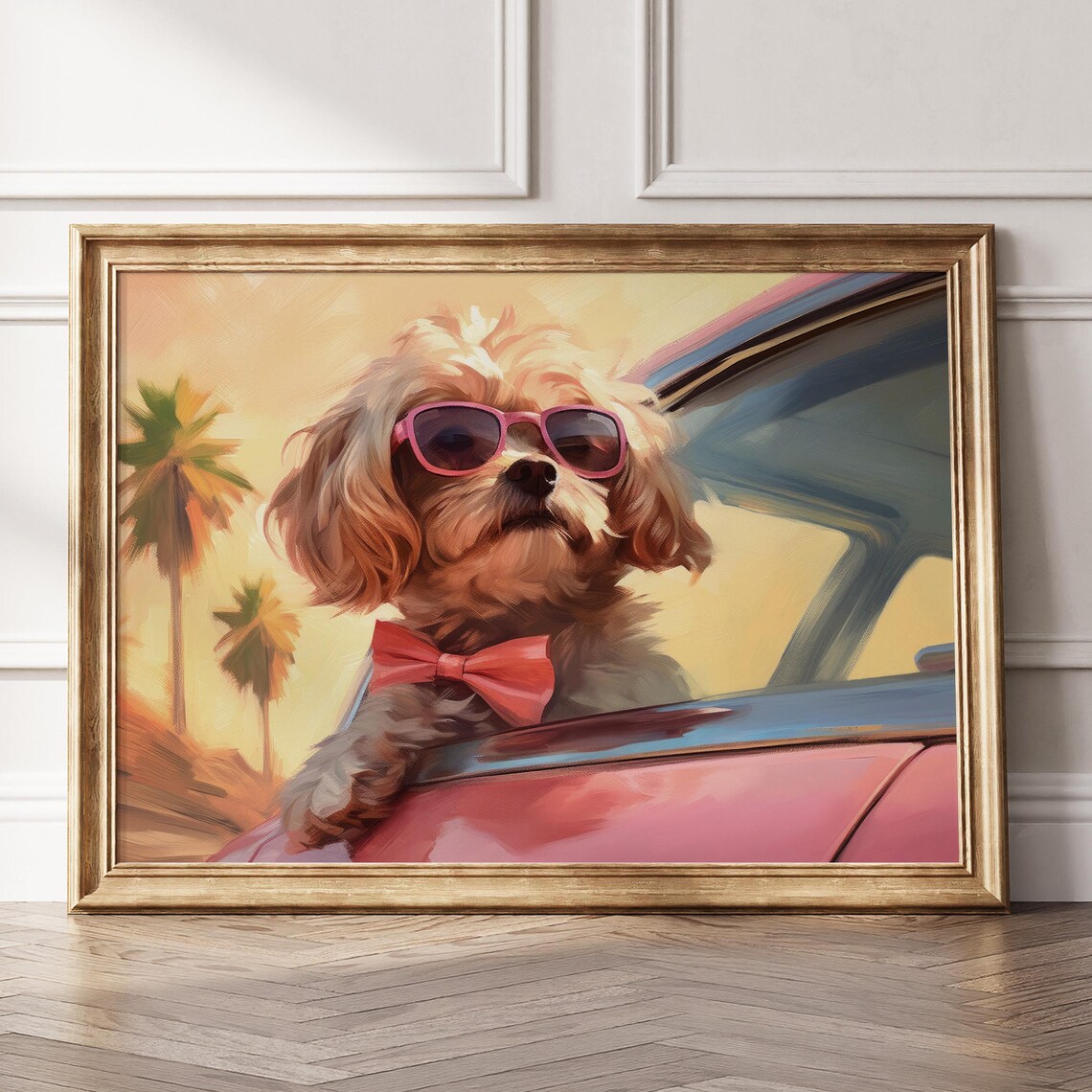 Cute Cavapoo Girly Art Print, Retro Summer Style - Image 7