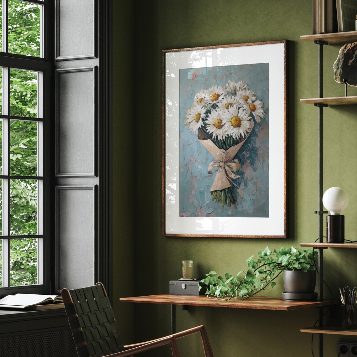 Daisy Bouquet Art Print, Preppy Room Decor - Image 4