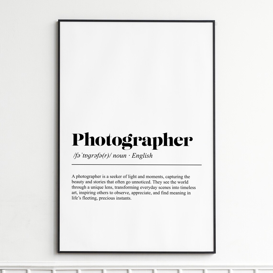 Photographer Dictionary Definition Inspirational Typography Poster
