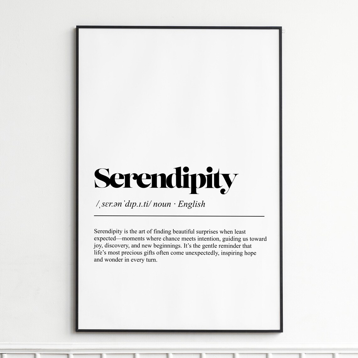 Serendipity Definition Poster Modern Dictionary Typography Quote