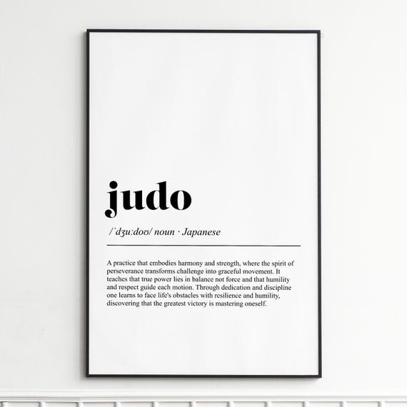 Judo Definition Print Inspirational Dictionary Wall Art Modern Typography Poster Home Decor