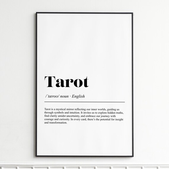 Tarot Word Definition Dictionary Style Mystical Insight Art Poster