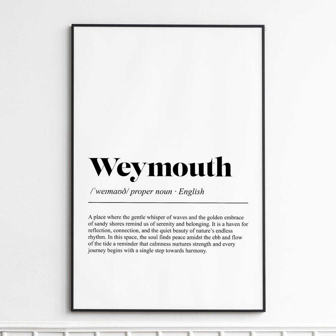 Weymouth Elegant Minimalist Dictionary Definition Typography Poster