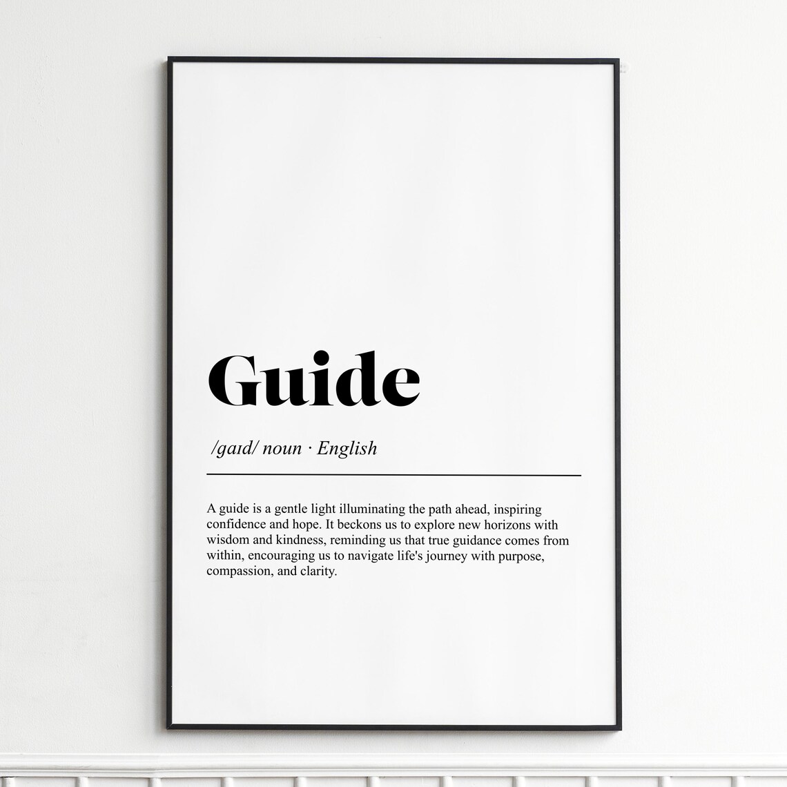 Guide Word Dictionary Definition Inspirational Typography Poster