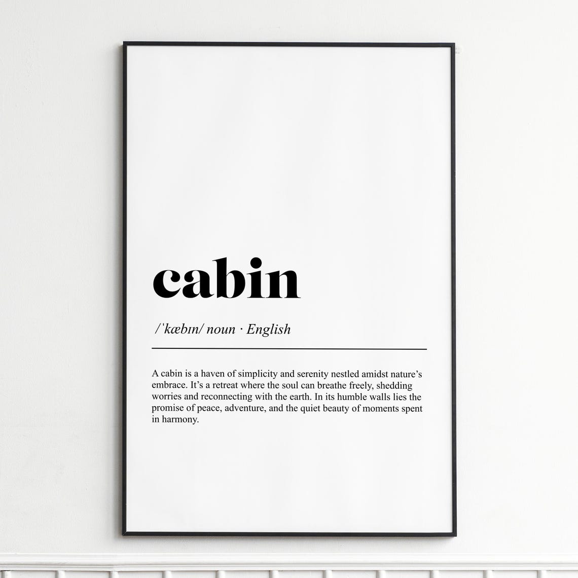 Cabin Definition Dictionary Style Rustic Retreat Serenity Poster