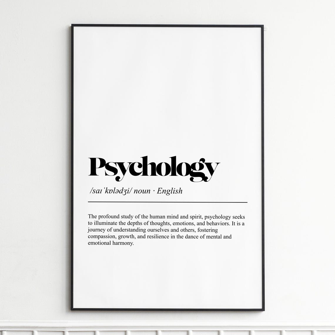 Psychology Definition Print Inspirational Dictionary Wall Art Modern Typography Poster Home Decor