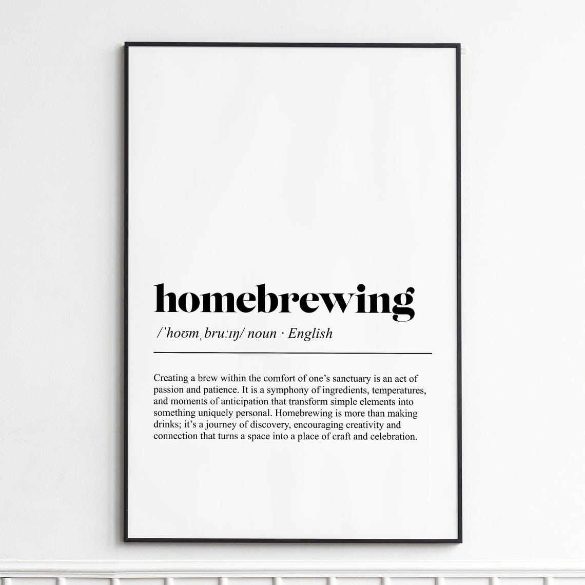 Homebrewing Definition Craft Beer Minimalist Typography Poster