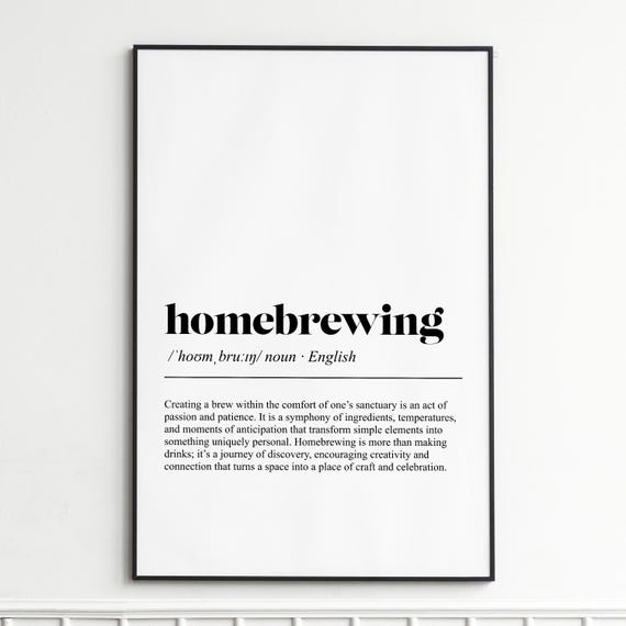 Homebrewing Definition Print Inspirational Dictionary Wall Art Vintage Typography Poster Home Decor