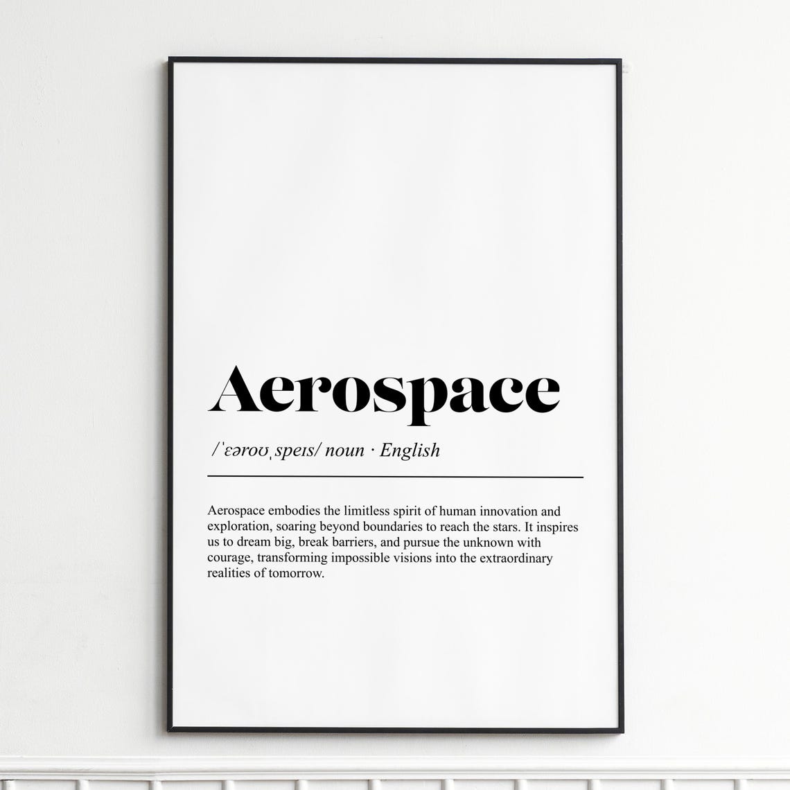 Aerospace Definition Print Inspirational Dictionary Wall Art Modern Typography Poster Office Or Decor Gift