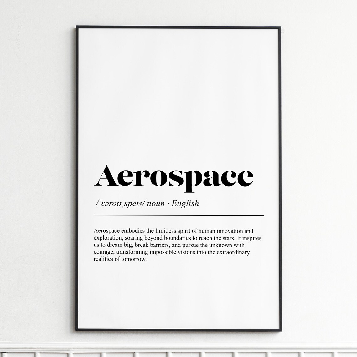 Aerospace Dream Big Innovation Minimalist Word Definition Poster