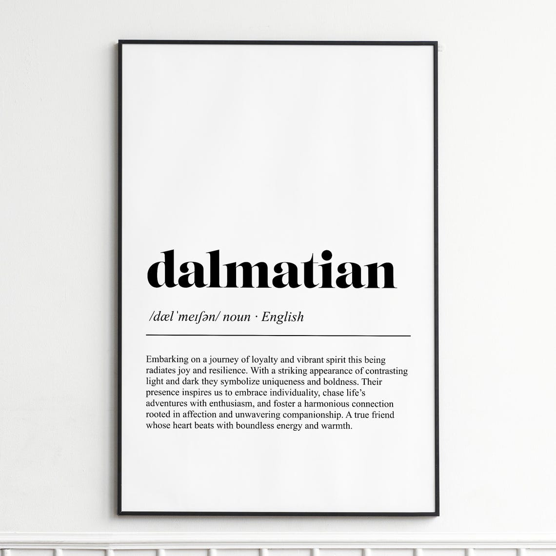 Dalmatian Dog Breed Definition Dictionary Typography Lover Poster
