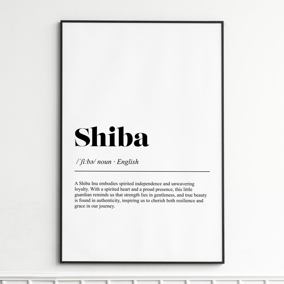 Shiba Art Print Cute Dog Illustration Wall Minimalist Home Decor Gift For Animal Lovers