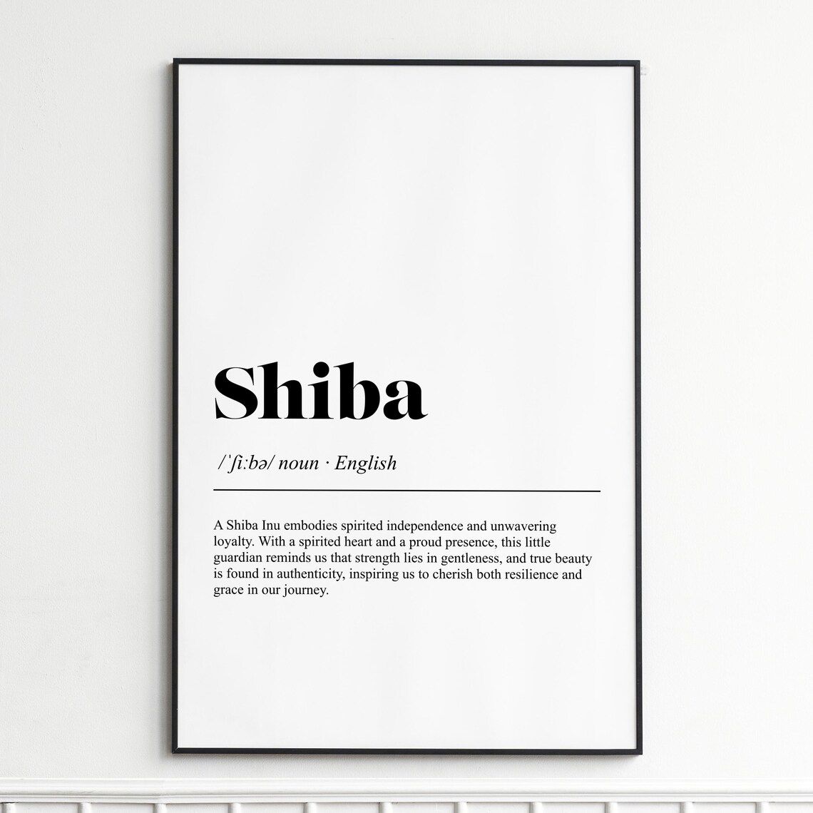 Shiba Inu Dog Breed Definition Dictionary Style Loyalty Art Poster