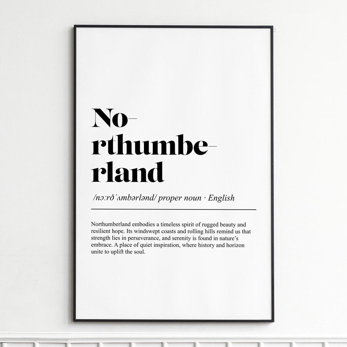 Northumberland Definition Coast Hills Word Art Typography Poster