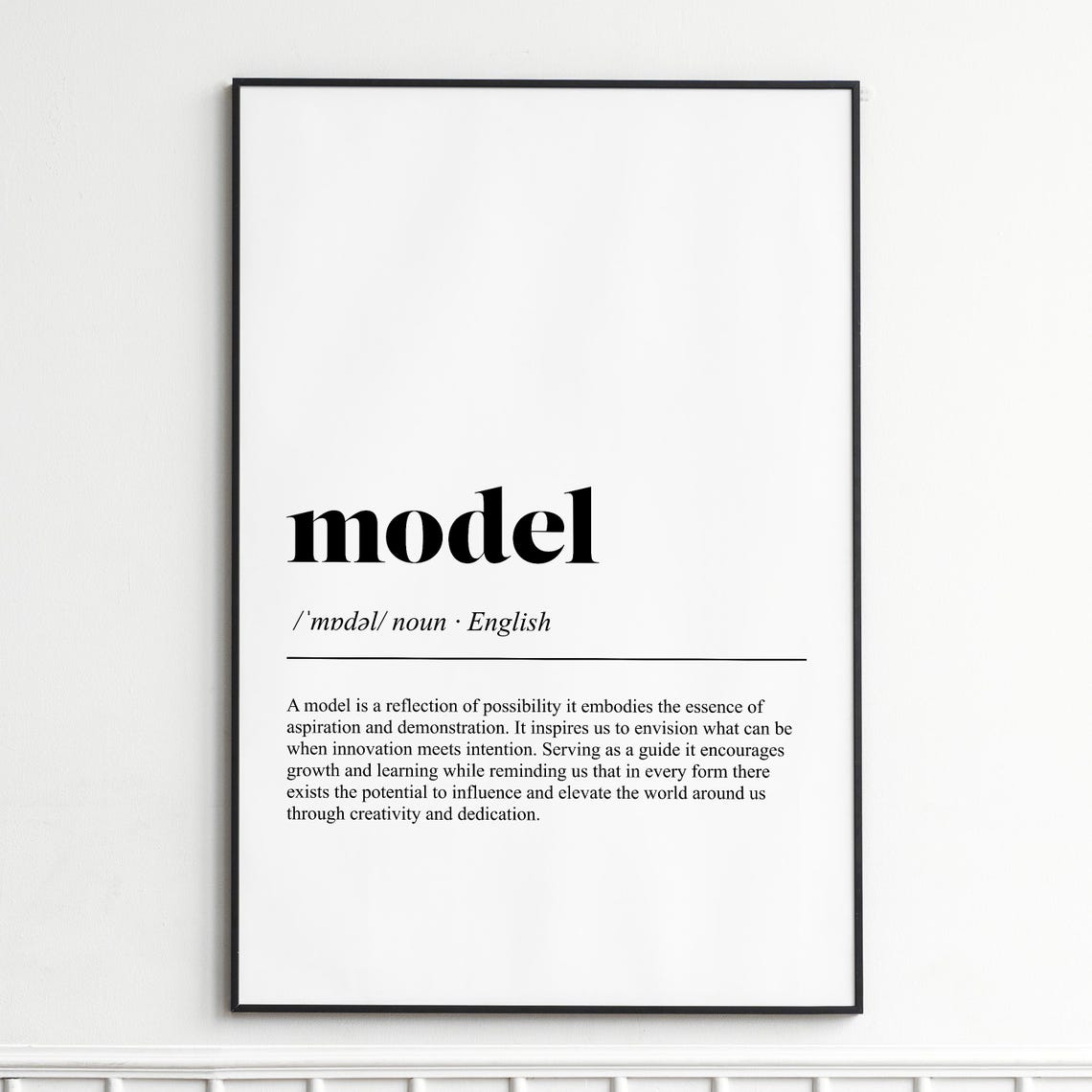 Model Word Definition Aspiration Minimalist Typography Poster
