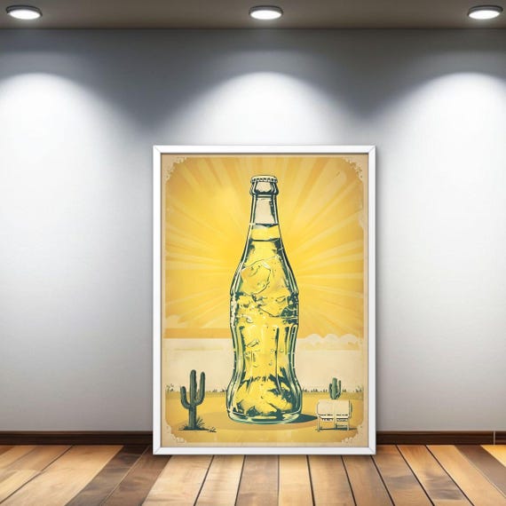 Retro Soda Bottle Wall Art Vintage Pop Nostalgic Decor Poster For Home Bar Advertise