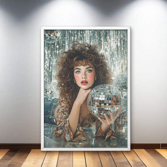 1970s Artdeco Fashion Print Vintage Women Illustration Glamorous Roaring 70s Wall Art