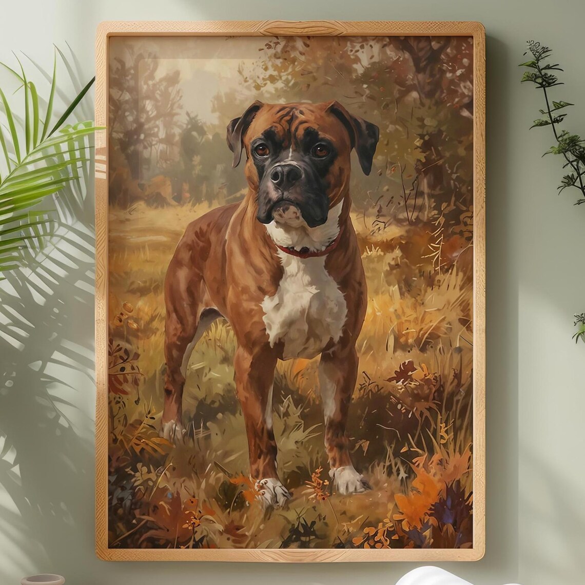 Boxer Dog Portrait Art Print, Canine Artwork