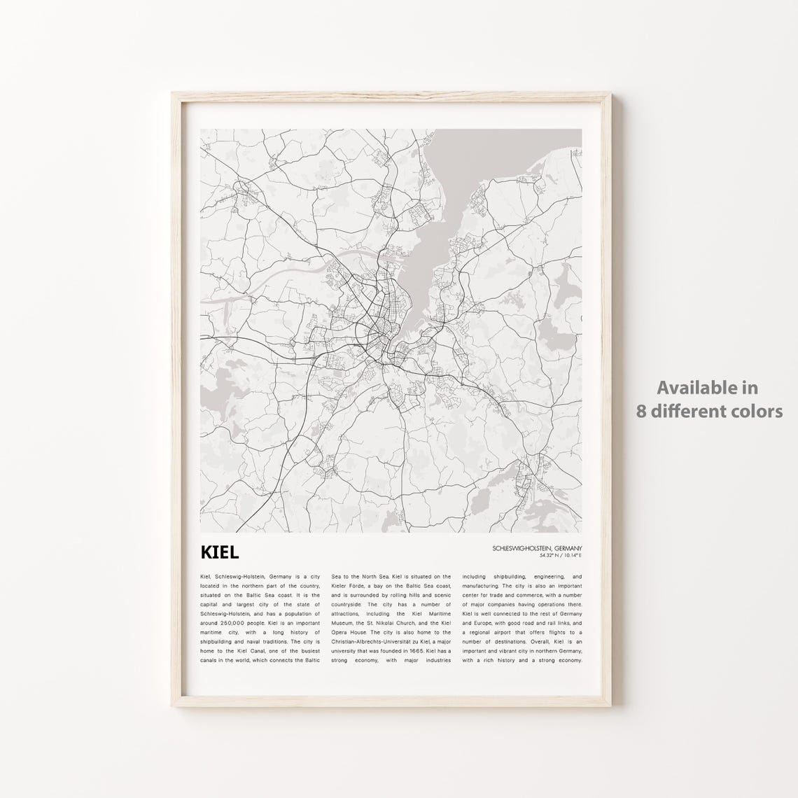 Kiel Schleswig-Holstein Germany Minimalist City Map Art Print
