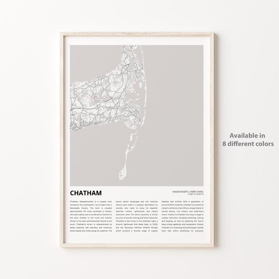 Chatham Cape Cod Massachusetts Minimal City Map Travel Poster