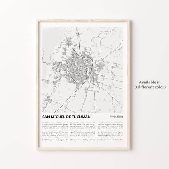 San Miguel de Tucuman Argentina Minimalist City Map Poster for Home